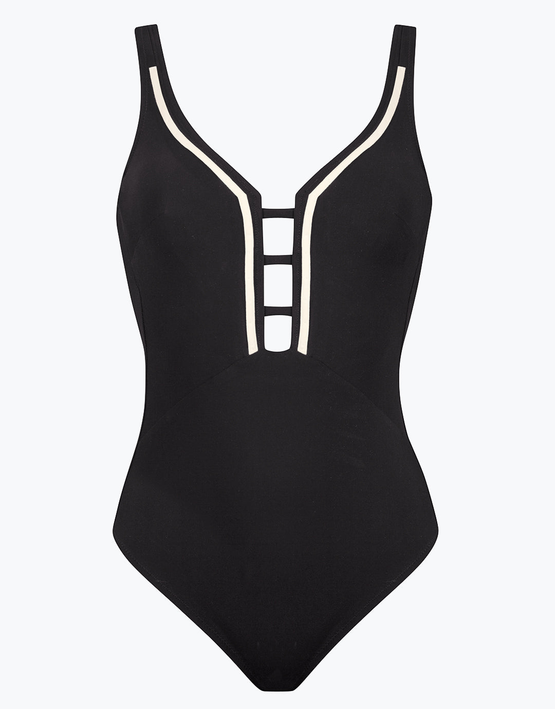 Maryan Mehlhorn Monomar Underwired Ladder Plunge Swimsuit - Black Cream - Simply Beach UK