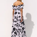 Florascape Ruffle Top Dress - Cream Black - Simply Beach UK