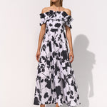 Florascape Ruffle Top Dress - Cream Black - Simply Beach UK