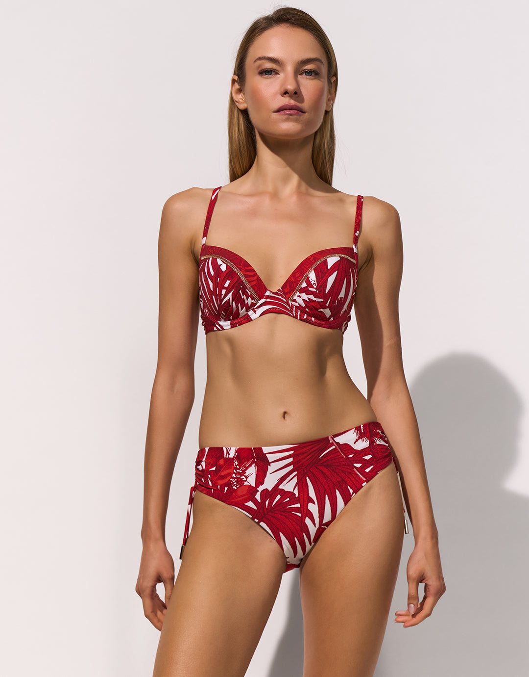Maryan Mehlhorn Palmaria Adjustable Bikini Pant - Creme Rouge - Simply Beach UK