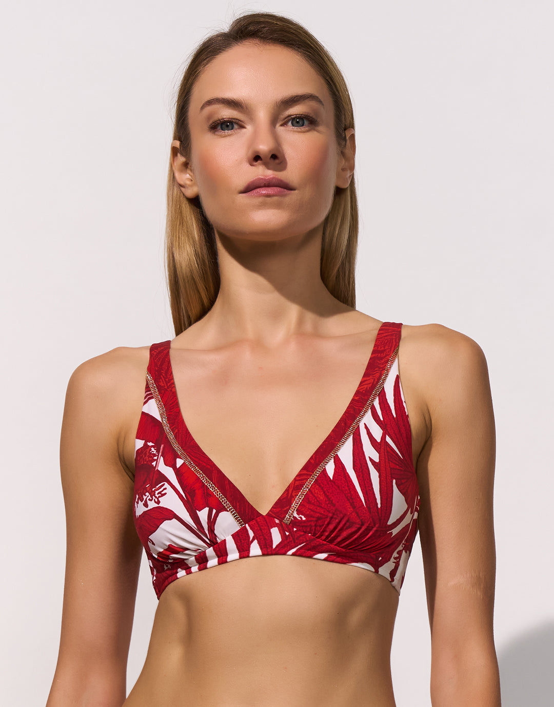 Maryan Mehlhorn Palmaria Underwired Bikini Top - Cream Rouge - Simply Beach UK