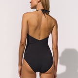 Maryan Mehlhorn Module Ladder Plunge Halter Swimsuit - Jet Clay - Simply Beach UK