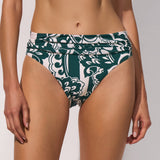 Maryan Mehlhorn Halcyon High Leg Bikini Pant - Cream Teal - Simply Beach UK