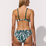 Maryan Mehlhorn Halcyon High Leg Bikini Pant - Cream Teal - Simply Beach UK