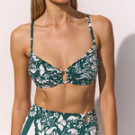 Maryan Mehlhorn Halcyon Underwired Bikini Top - Cream Teal - Simply Beach UK