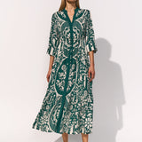 Maryan Mehlhorn Halcyon Dress - Cream Teal - Simply Beach UK