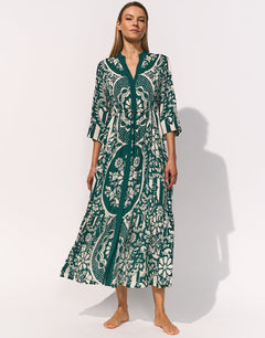 Maryan Mehlhorn Halcyon Dress - Cream Teal - Simply Beach UK