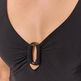 Silhouet Ring Front Underwired Swimsuit - Black Luxe
