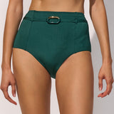 Maryan Mehlhorn Silhouet High Waist Bikini Pant - Evolving Teal - Simply Beach UK