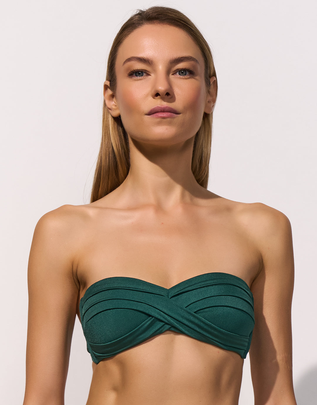 Maryan Mehlhorn Silhouet Twist Bandeau Bikini Top - Evolving Teal - Simply Beach UK