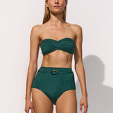 Maryan Mehlhorn Silhouet High Waist Bikini Pant - Evolving Teal - Simply Beach UK