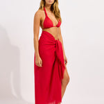 Textured Cotton Beach Wrap - Cosmo Red - Simply Beach UK