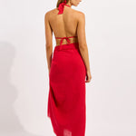 Textured Cotton Beach Wrap - Cosmo Red - Simply Beach UK