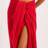 Textured Cotton Beach Wrap - Cosmo Red - Simply Beach UK