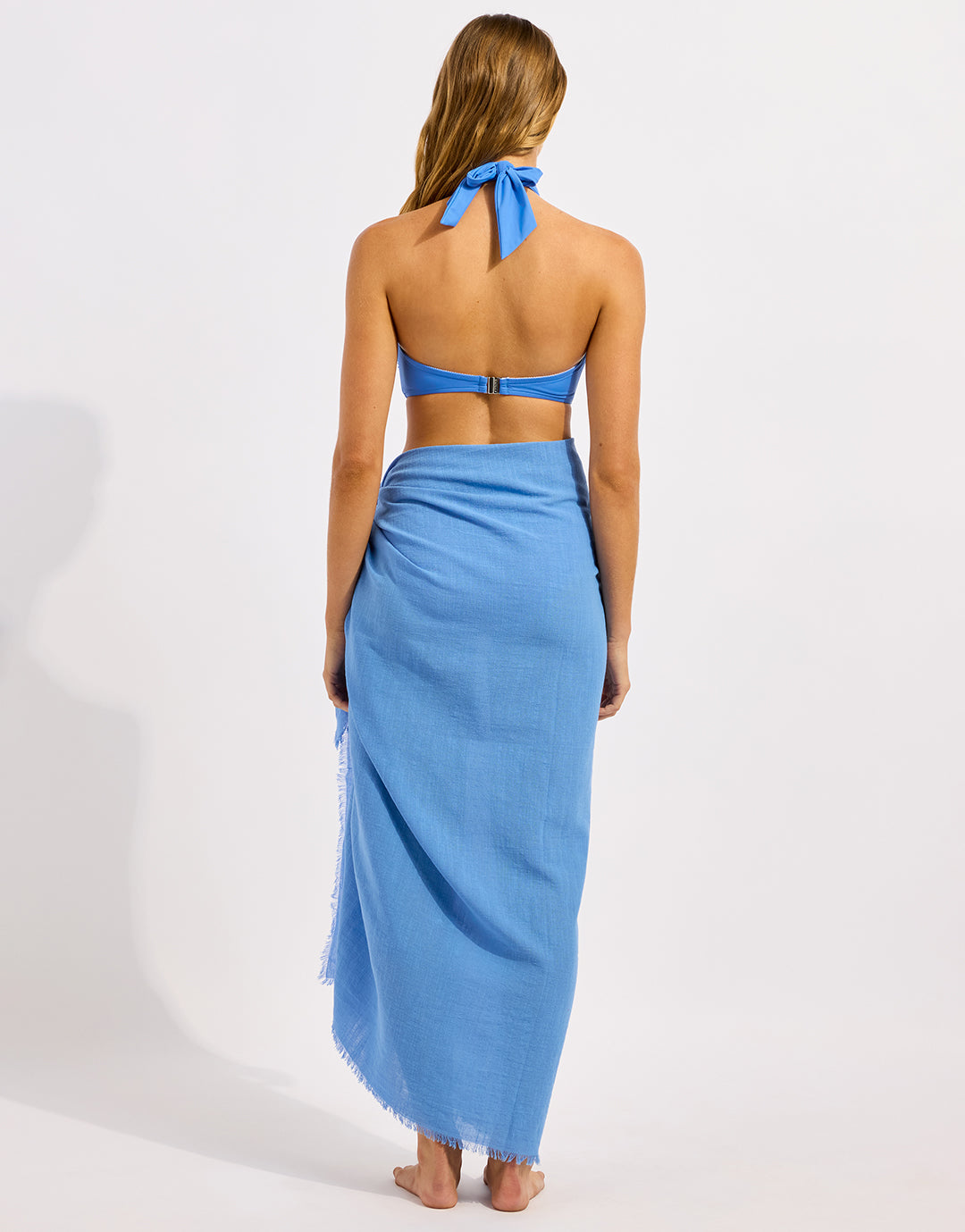 Textured Cotton Beach Wrap - Sapphire - Simply Beach UK