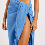 Textured Cotton Beach Wrap - Sapphire - Simply Beach UK