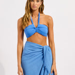 Textured Cotton Beach Wrap - Sapphire - Simply Beach UK