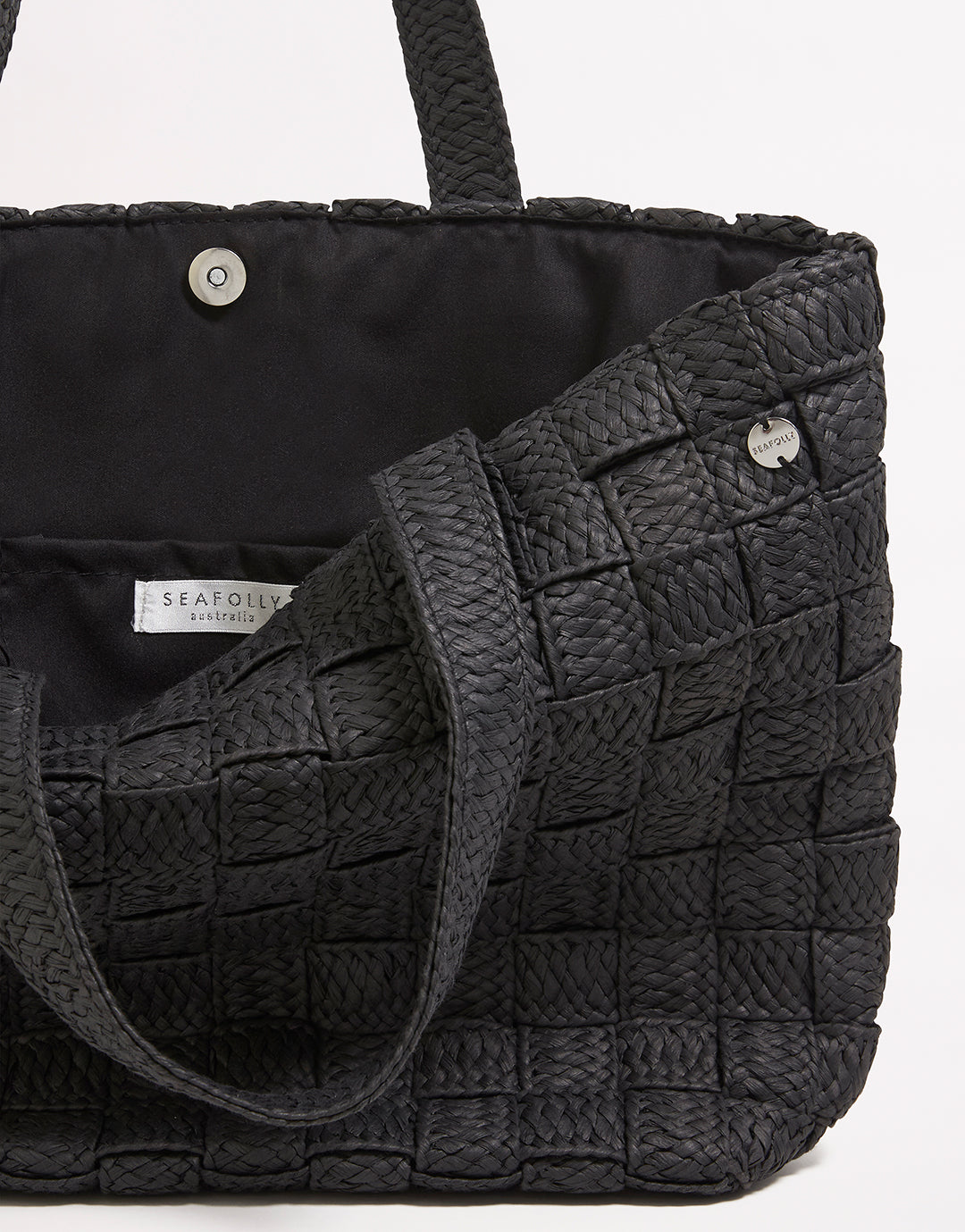 Criss Cross Woven Tote - Black - Simply Beach UK