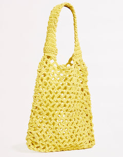 Plaited Rope Tote Bag - Celery - Simply Beach UK