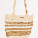 Woven Stripe Basket - Natural - Simply Beach UK