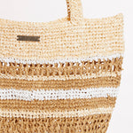Woven Stripe Basket - Natural - Simply Beach UK