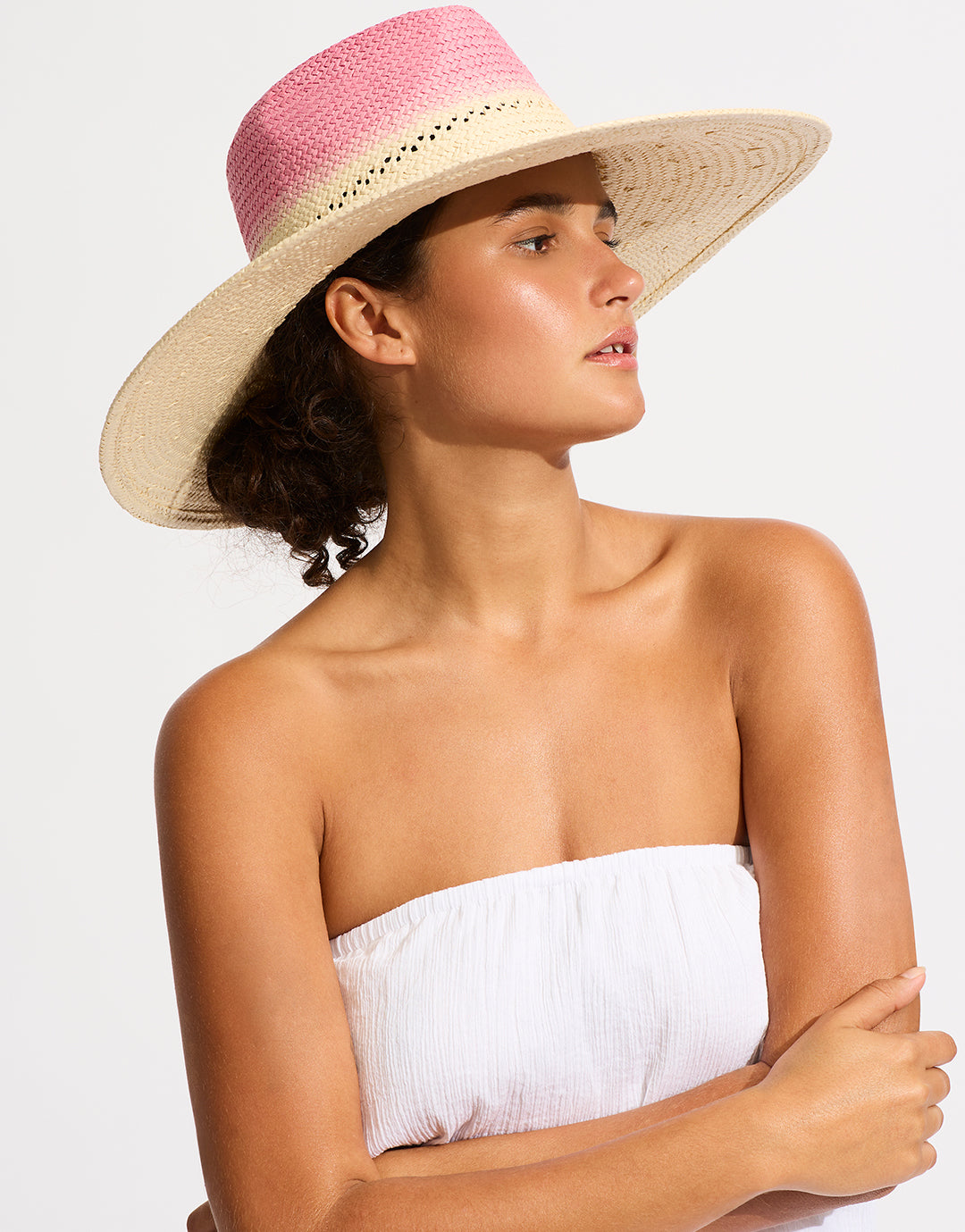 Colour Crush Wide Brim Hat - Fuchsia Rose - Simply Beach UK