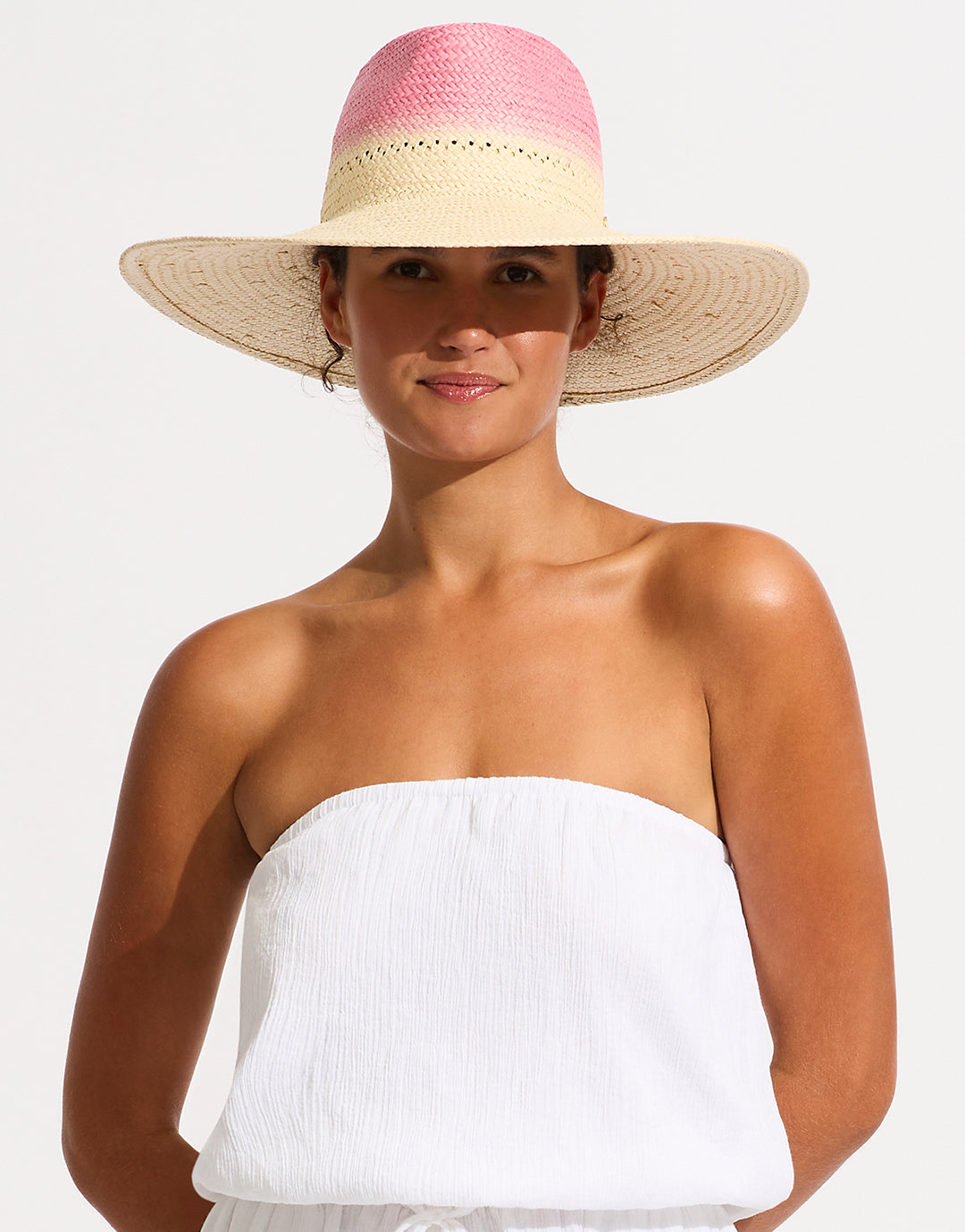 Colour Crush Wide Brim Hat - Fuchsia Rose - Simply Beach UK