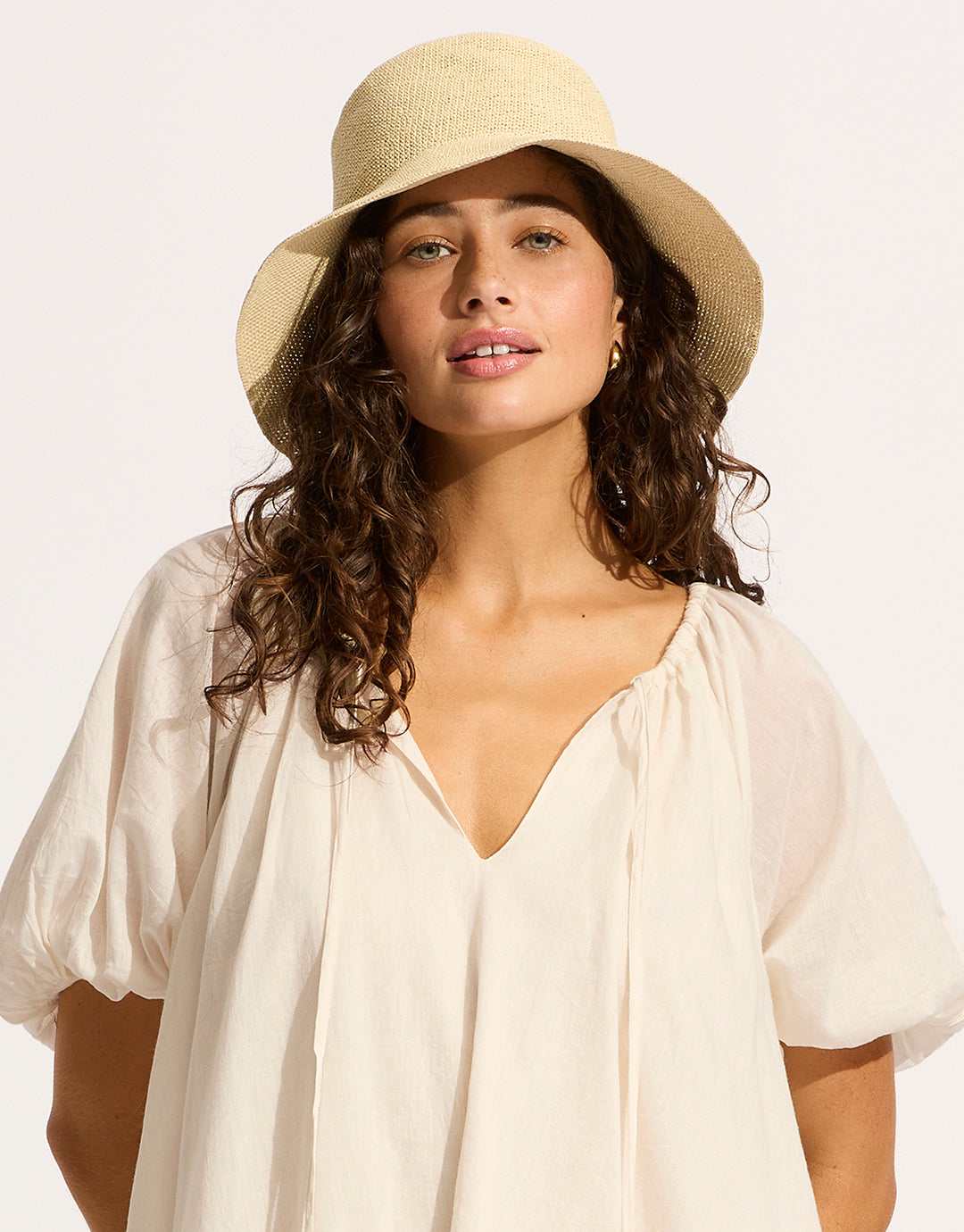 Packable Raffia Bucket Hat - Natural - Simply Beach UK