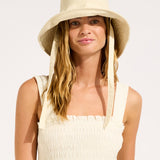 Tie Up Bucket Hat - Ecru