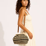 Raffia Stripe Pouch Bag - Simply Beach UK