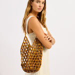 Beaded Tote Bag - Brown - Simply Beach UK