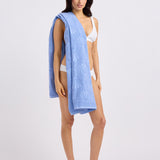 Jacquard Border Towel - Cornflower