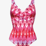 Charmline Ikat Energy Moulded Twist Front Swimsuit - Pinkwave - Simply Beach UK