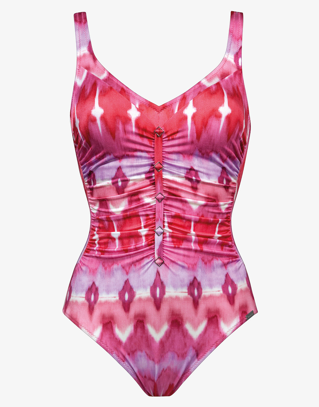 Ikat Energy Gathered Front Swimsuit - Pinkwave - Simply Beach UK