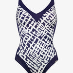 Modern Marina Adjustable Moulded Swimsuit - White Navy - Simply Beach UK