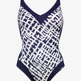 Modern Marina Adjustable Moulded Swimsuit - White Navy - Simply Beach UK