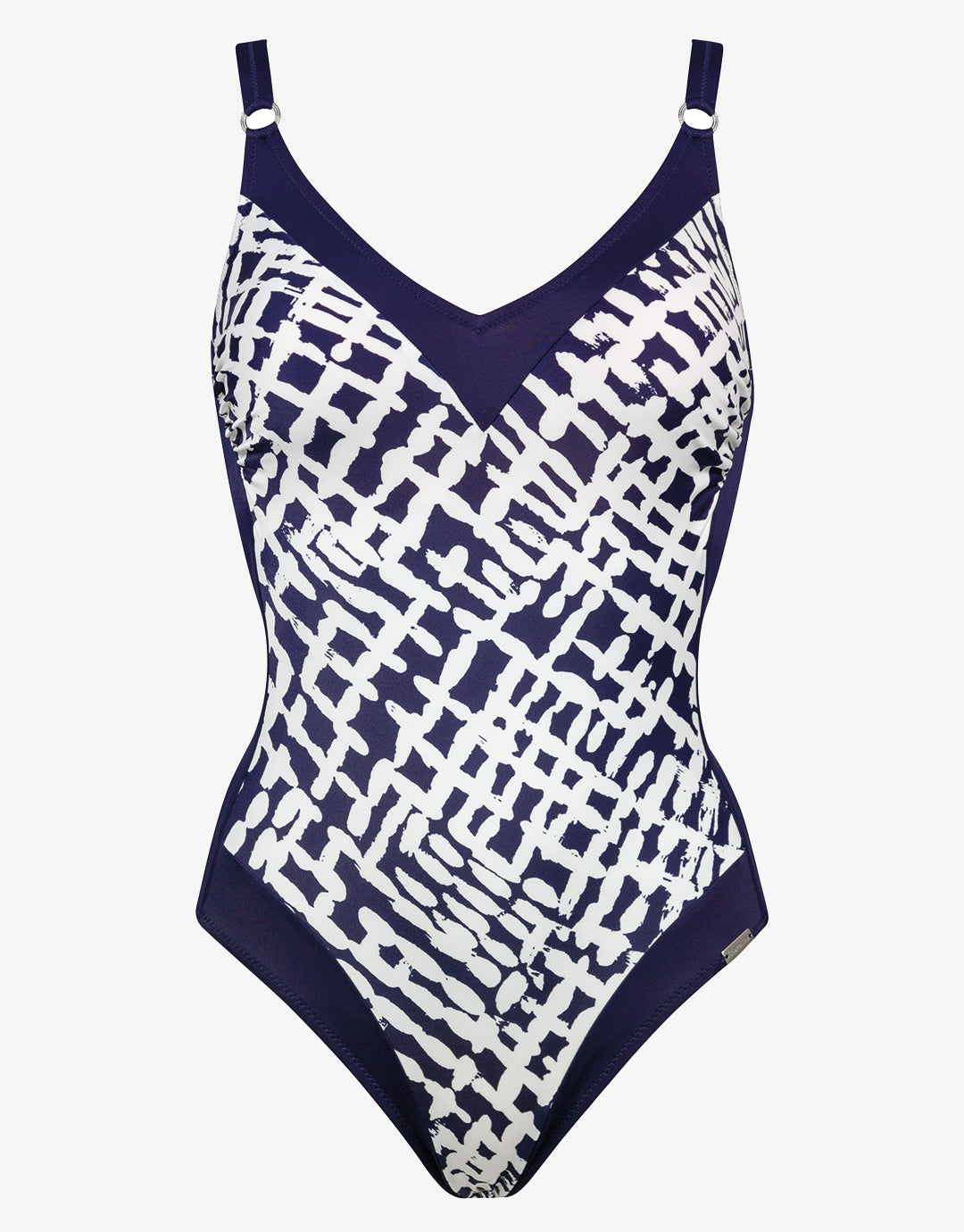 Modern Marina Adjustable Moulded Swimsuit - White Navy - Simply Beach UK