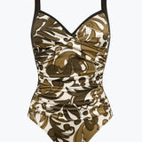 Charmline Ornament Grace Moulded Swimsuit - Cream Olive - Simply Beach UK
