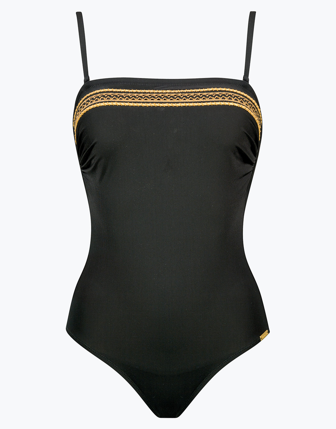Charmline Golden Code Bandeau Swimsuit - Black Gold - Simply Beach UK