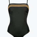 Charmline Golden Code Bandeau Swimsuit - Black Gold - Simply Beach UK
