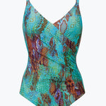 Aquatic Reptile Wrap Swimsuit - Aqua Python - Simply Beach UK