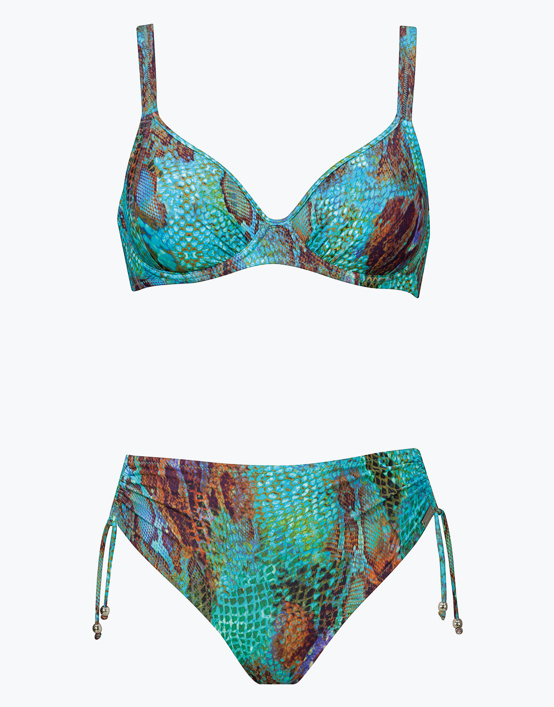 Aquatic Reptile Underwired Bikini Set - Aqua Python - Simply Beach UK