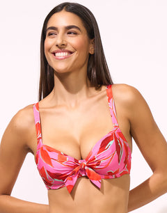 Lidea Fused Florals Underwired Bikini Top - Pink Fusion - Simply Beach UK