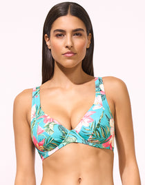 Lidea Tropic Joy Underwired Bikini Top - Hibiscus Verde - Simply Beach UK
