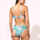 Tropic Adjustable Tie Bikini Pant - Hibiscus Verde - Simply Beach UK