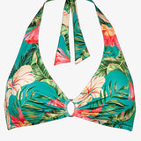 Tropic Joy Ring Halter Bikini Top - Hibiscus Verde - Simply Beach UK