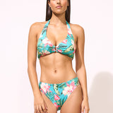 Tropic Joy Bikini Pant - Hibiscus Verde - Simply Beach UK