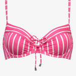 Line Up Underwired Bikini Top - Pink and White - Simply Beach UK