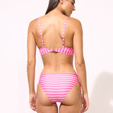Line Up Underwired Bikini Top - Pink and White - Simply Beach UK