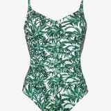 Palmette Ruched Underwired Swimsuit - Jungle Veil
